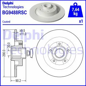Stabdžių diskas DELPHI BG9488RSC