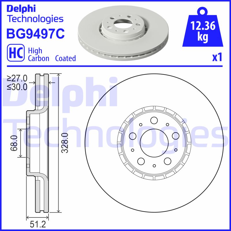 Stabdžių diskas DELPHI BG9497C