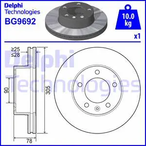 Stabdžių diskas DELPHI BG9692