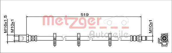 Stabdžių žarnelė METZGER 4112047