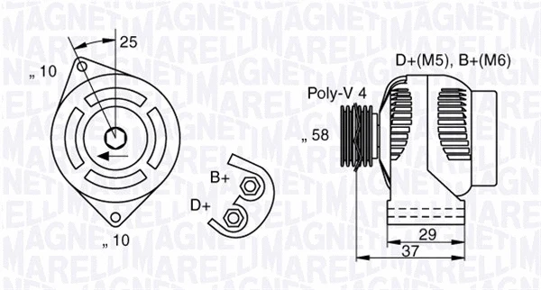 Kintamosios srovės generatorius MAGNETI MARELLI 063341658010