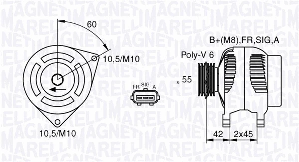 Kintamosios srovės generatorius MAGNETI MARELLI 063377416010
