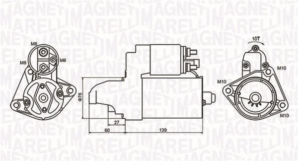 Starteris MAGNETI MARELLI 063721050010