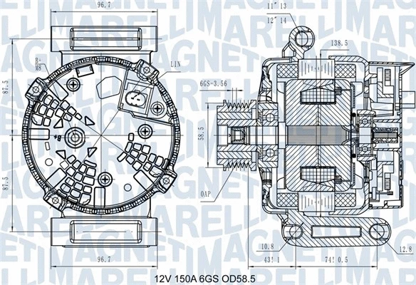Kintamosios srovės generatorius MAGNETI MARELLI 063731546110