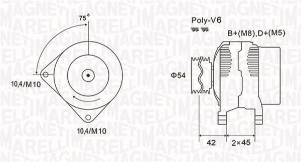 Kintamosios srovės generatorius MAGNETI MARELLI 063731564010