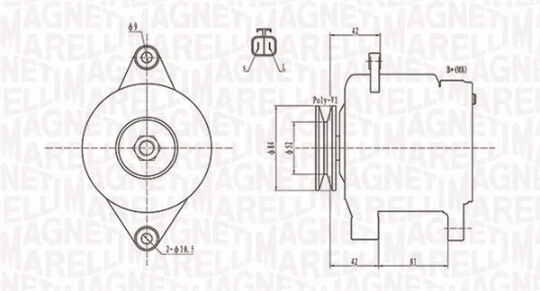 Kintamosios srovės generatorius MAGNETI MARELLI 063731615010