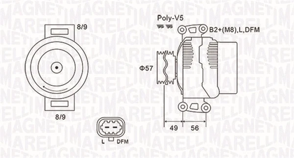 Kintamosios srovės generatorius MAGNETI MARELLI 063731740010