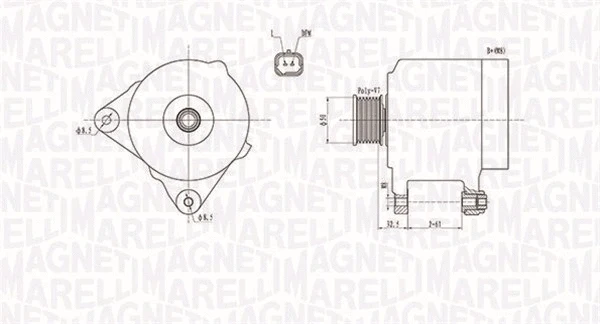 Kintamosios srovės generatorius MAGNETI MARELLI 063731768010