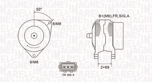 Kintamosios srovės generatorius MAGNETI MARELLI 063731857010