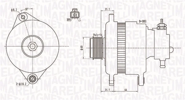 Kintamosios srovės generatorius MAGNETI MARELLI 063731899010