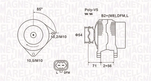 Kintamosios srovės generatorius MAGNETI MARELLI 063731960010