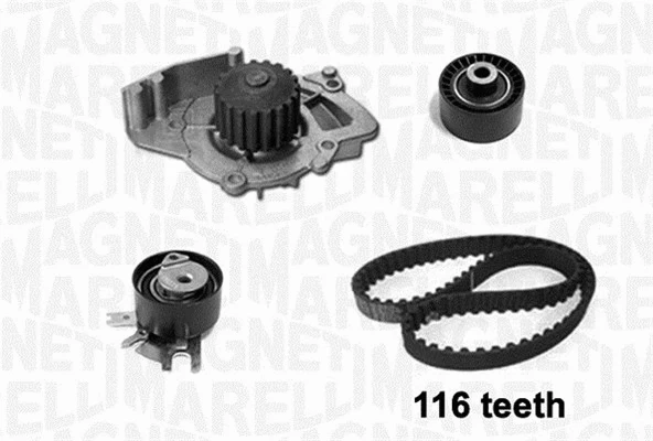 Vandens siurblio ir paskirstymo diržo komplektas MAGNETI MARELLI 341401690001
