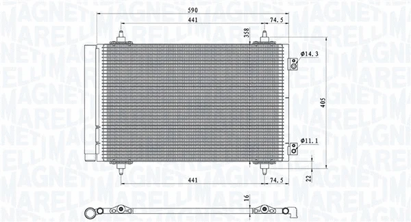 Oro kondicionieriaus radiatorius MAGNETI MARELLI 350203710000
