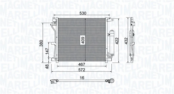 Oro kondicionieriaus radiatorius MAGNETI MARELLI 350203799000