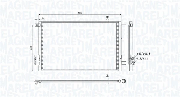 Oro kondicionieriaus radiatorius MAGNETI MARELLI 350203814000