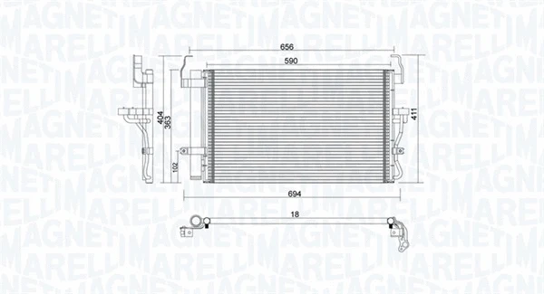 Oro kondicionieriaus radiatorius MAGNETI MARELLI 350203894000