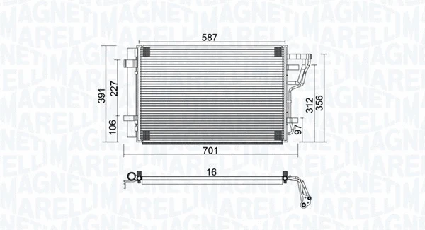 Oro kondicionieriaus radiatorius MAGNETI MARELLI 350203951000