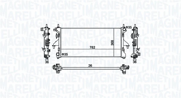 Variklio aušinimo radiatorius MAGNETI MARELLI 350213126900
