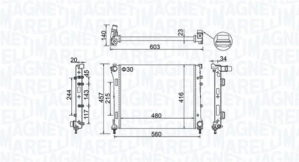 Variklio aušinimo radiatorius MAGNETI MARELLI 350213151100
