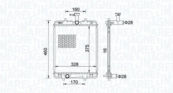 Variklio aušinimo radiatorius MAGNETI MARELLI 350213151500