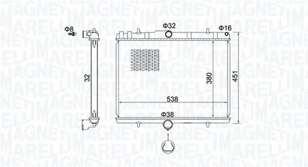 Variklio aušinimo radiatorius MAGNETI MARELLI 350213151800