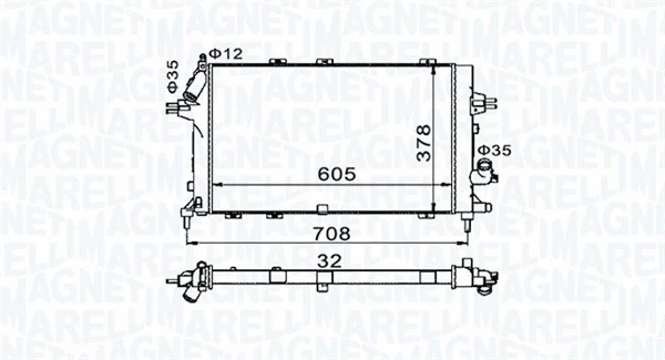 Variklio aušinimo radiatorius MAGNETI MARELLI 350213153400