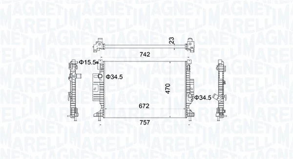 Variklio aušinimo radiatorius MAGNETI MARELLI 350213155300
