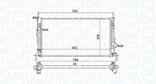 Variklio aušinimo radiatorius MAGNETI MARELLI 350213157400