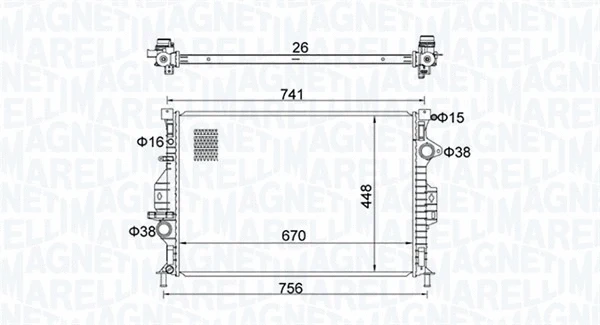 Variklio aušinimo radiatorius MAGNETI MARELLI 350213157700