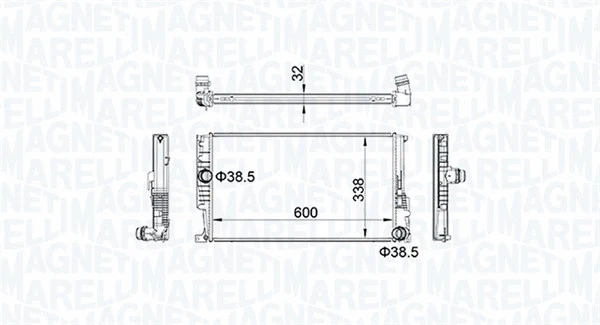 Variklio aušinimo radiatorius MAGNETI MARELLI 350213159600