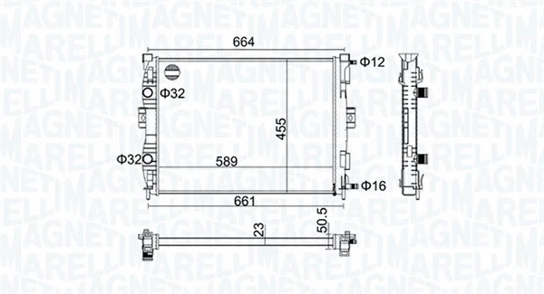 Variklio aušinimo radiatorius MAGNETI MARELLI 350213160600