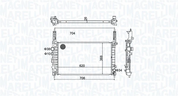 Variklio aušinimo radiatorius MAGNETI MARELLI 350213162900