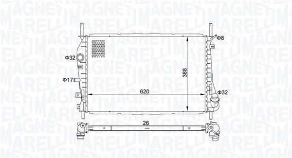 Variklio aušinimo radiatorius MAGNETI MARELLI 350213177600
