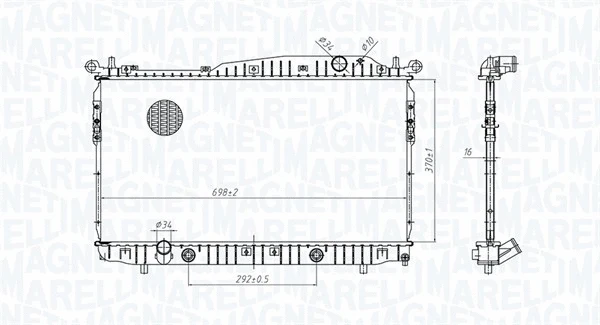 Variklio aušinimo radiatorius MAGNETI MARELLI 350213179600