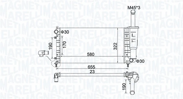 Variklio aušinimo radiatorius MAGNETI MARELLI 350213183600