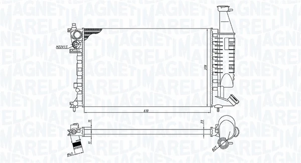 Variklio aušinimo radiatorius MAGNETI MARELLI 350213186400