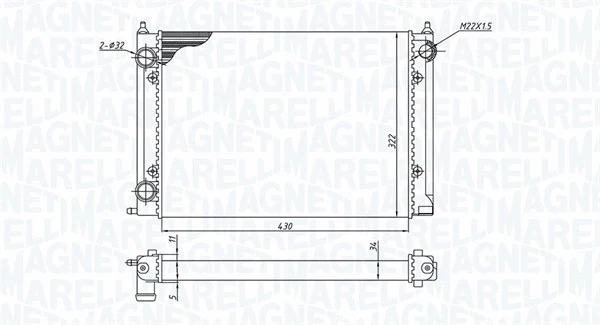 Variklio aušinimo radiatorius MAGNETI MARELLI 350213187400