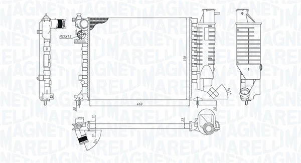 Variklio aušinimo radiatorius MAGNETI MARELLI 350213188500
