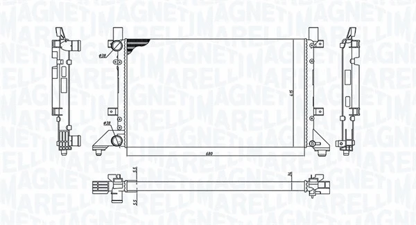 Variklio aušinimo radiatorius MAGNETI MARELLI 350213189400
