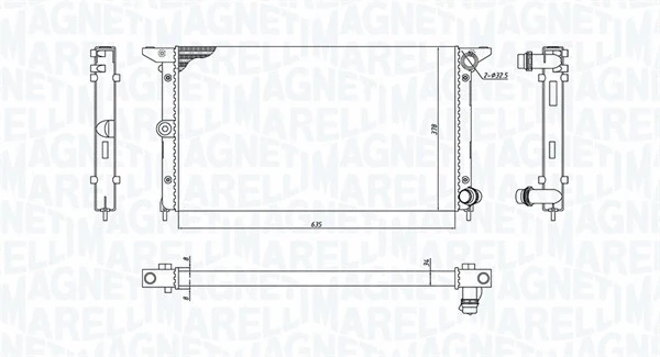 Variklio aušinimo radiatorius MAGNETI MARELLI 350213194900