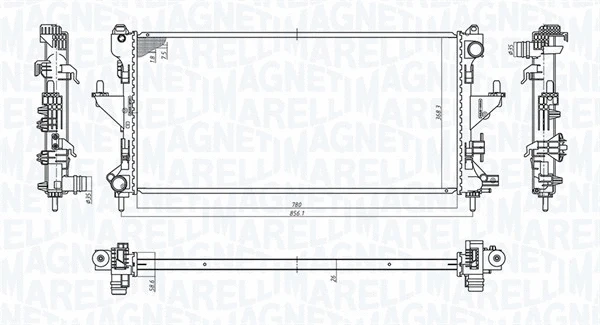 Variklio aušinimo radiatorius MAGNETI MARELLI 350213198200