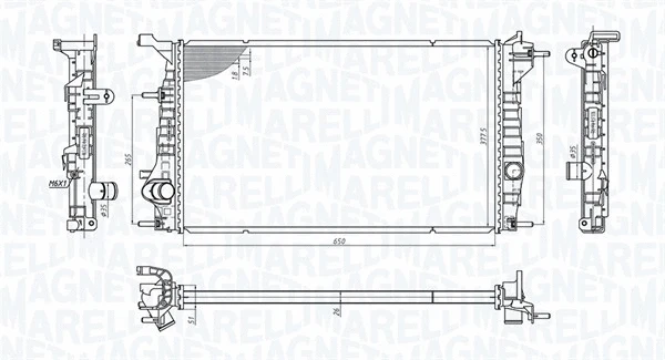 Variklio aušinimo radiatorius MAGNETI MARELLI 350213200600