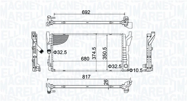 Variklio aušinimo radiatorius MAGNETI MARELLI 350213202800