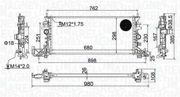 Variklio aušinimo radiatorius MAGNETI MARELLI 350213206700