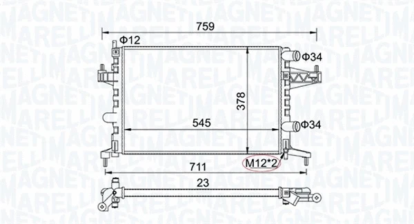 Variklio aušinimo radiatorius MAGNETI MARELLI 350213829000