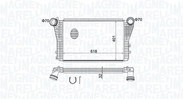 Kompresoriaus tarpinio suslėgto oro aušintuvas MAGNETI MARELLI 351319204030