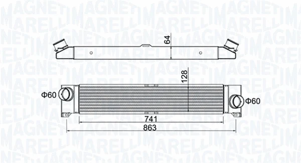 Kompresoriaus tarpinio suslėgto oro aušintuvas MAGNETI MARELLI 351319204230