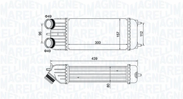 Kompresoriaus tarpinio suslėgto oro aušintuvas MAGNETI MARELLI 351319204250