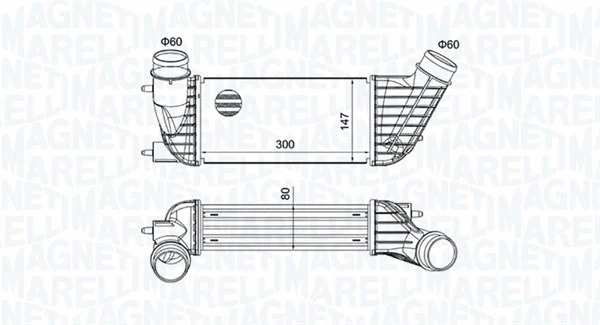 Kompresoriaus tarpinio suslėgto oro aušintuvas MAGNETI MARELLI 351319204260