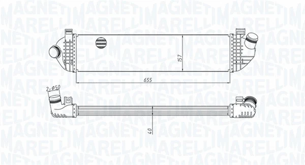 Kompresoriaus tarpinio suslėgto oro aušintuvas MAGNETI MARELLI 351319204370